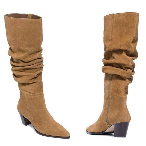 BERNARDO Fallyn Rusched Calf Boots Sz 8 - Picture 1 of 13